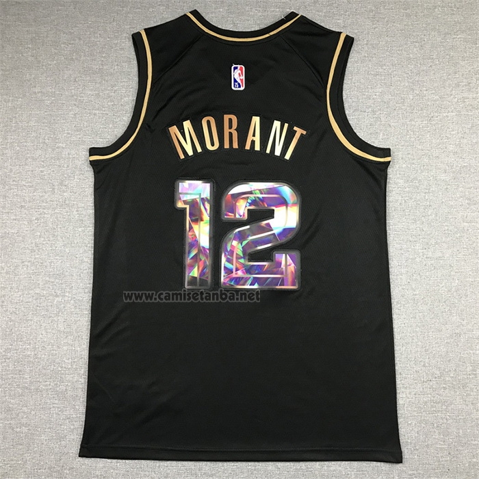 Camiseta Golden Edition Memphis Grizzlies Ja Morant #12 2021-22 Negro